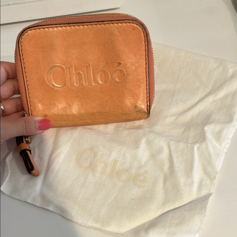 Chloé Peach Leather Wallet